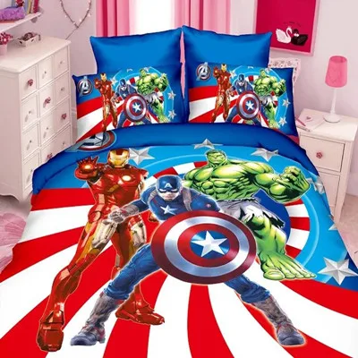 Набор постельного белья для мальчиков с изображением Человека-паука Диснея, пододеяльник, простыня, наволочки, один размер - Цвет: xryfuchouzhelianmeng