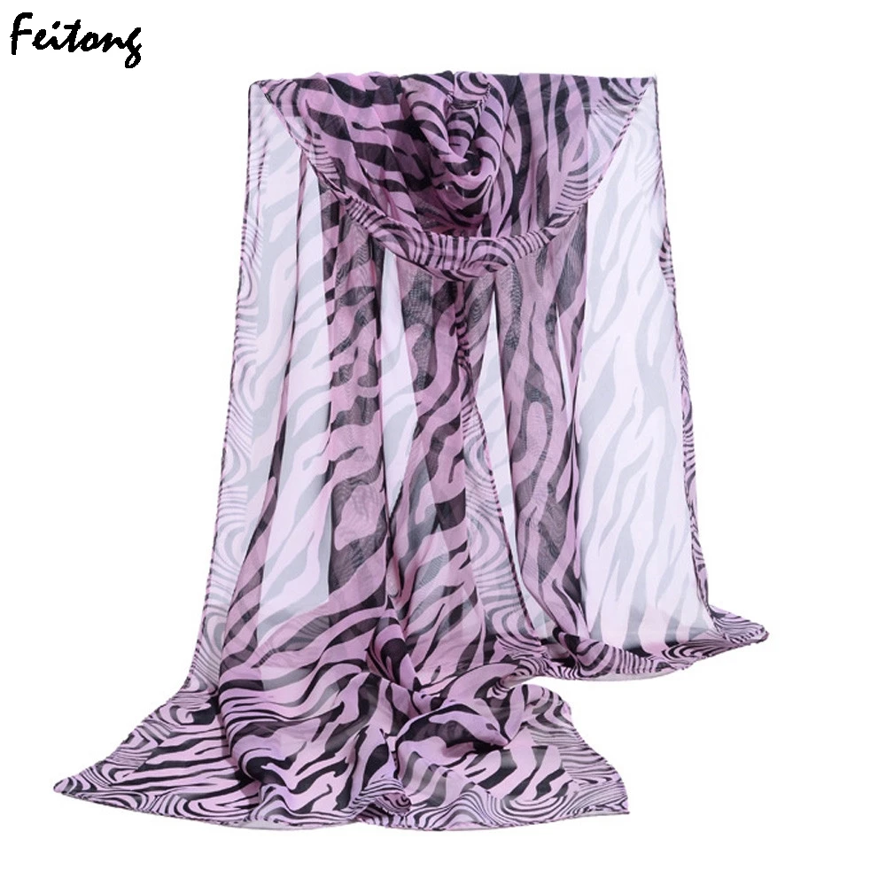 

2019 New Arrival Soft New Fashion Shawl Zebra Stripe Prints Muffler Chiffon Women Scarf Free shipping Ladies Scarf