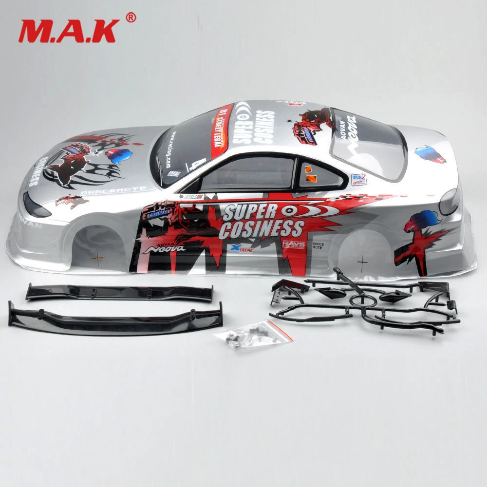 

1:10 RC Car Parts 1/10 RC Body Shell Painted PVC and Light Cup and Rear Wing On Road Drift Car 190MM