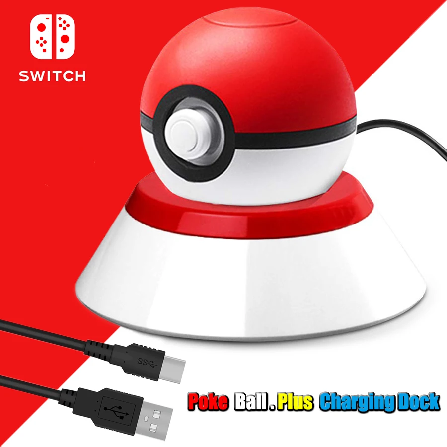 

Nintend Switch NS Pokeball Eevee Controller Charging Dock Station, Poke Ball Plus Charger Stand Holder for Nintendo Switch Game