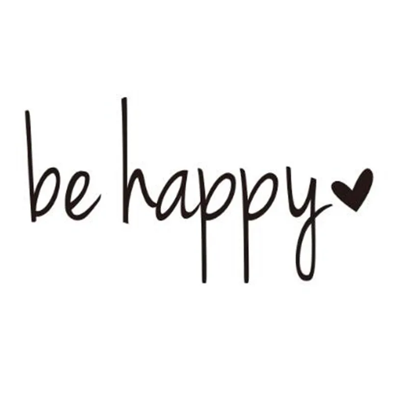 

1 PCS be happy Wall stickers English Custom Wall Sticker For Living Room Fridge Toilet Bathroom Sticker Carved Rumor 14*7.5cm