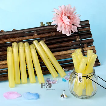 

Yellow Test Tube 12pcs/lot Plastic Empty Refillable Portable Travel Women Perfume Bottle Atomizer With Spray Home Decoration