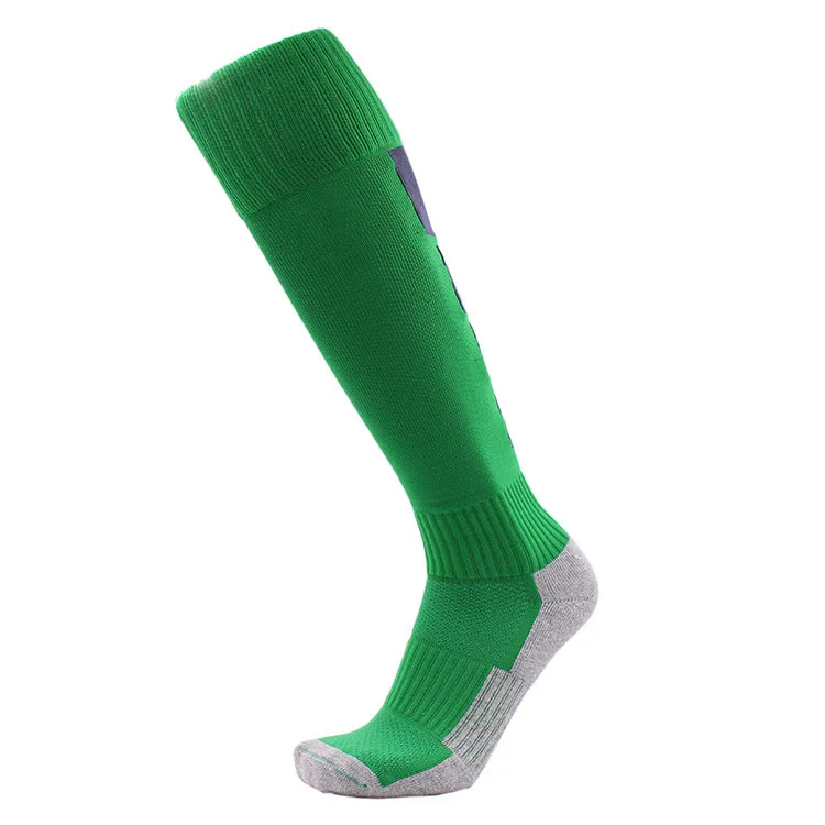 Brothock футбольные носки полотенце толстое нижнее Полосатое узор пропускающие воздух беговые для улицы чулки мужские спортивные носки напрямую с фабрики - Цвет: Green