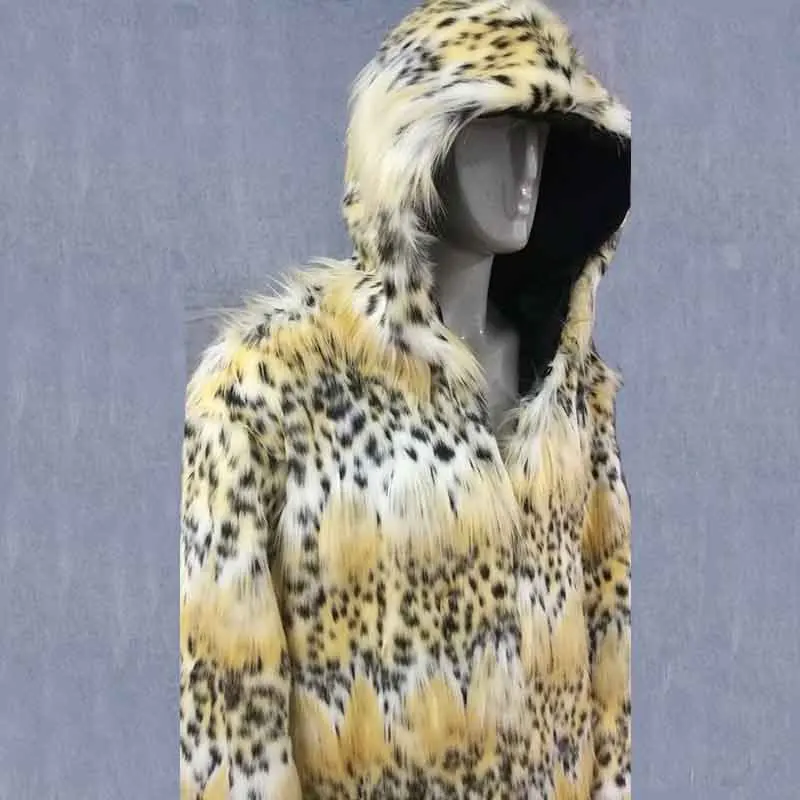 Новинка, мужская зимняя куртка из искусственного меха, черная, белая, в стиле дьявола, Длинная ветровка, лиса, толстая, теплая, модная мужская кожаная шуба