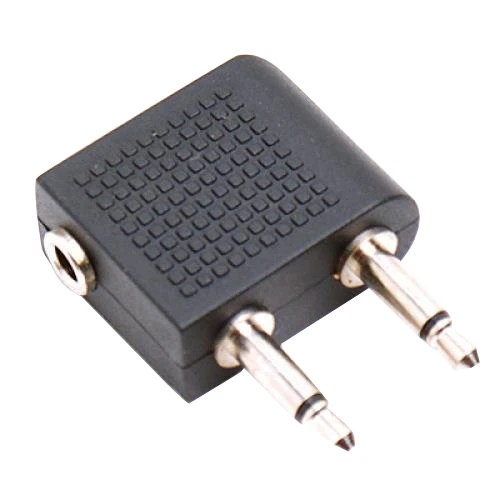 Airplane Headphone to 3.5mm Jack Adapters black3.5mm jack to jack3