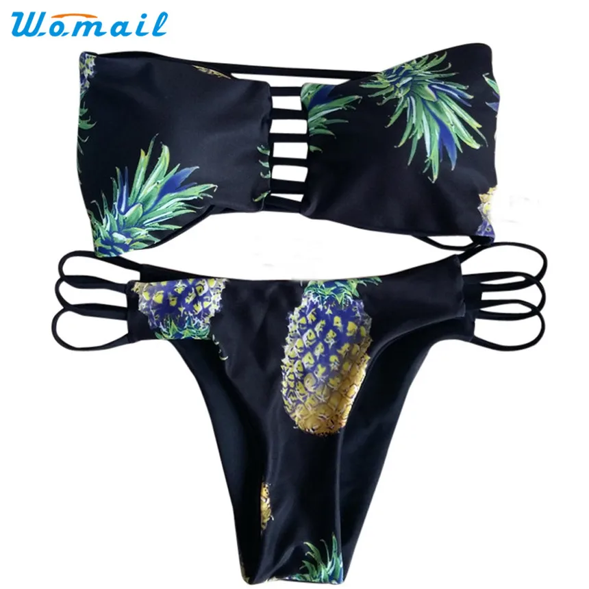 

Premium WOMAIL Binikis Sets Bikini 2017 Push Up Pineapple Women's Bikini Sets Swimwear Swimsuit Bikinis For Women Girl Gifts