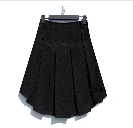 Новинка весна осень зима Женская юбка размера плюс повседневная юбка нестандартная черная плиссированная юбка с высокой талией юбки для женщин s - Цвет: Черный