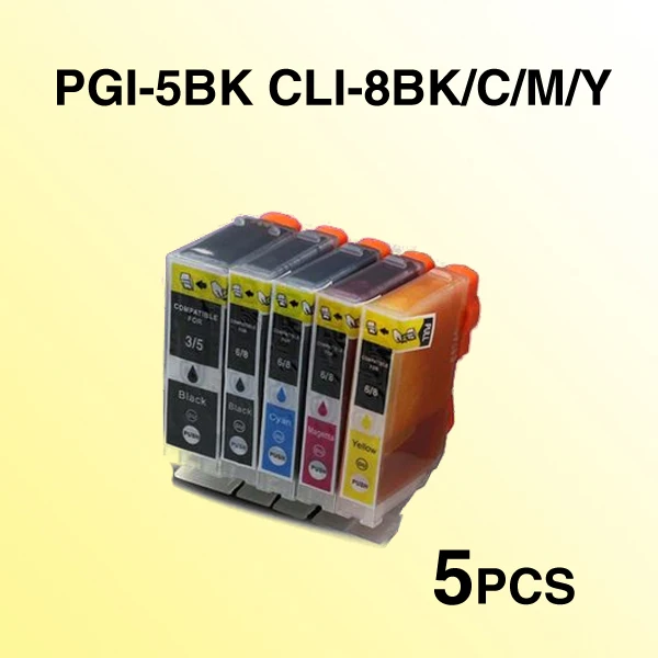 5x совместимый чернильный картридж для canon PGI 5 CLI 8 Pixma iP4200 iP4300 iP4500 iP5200 iP5200R iP5300 MP500 MP510