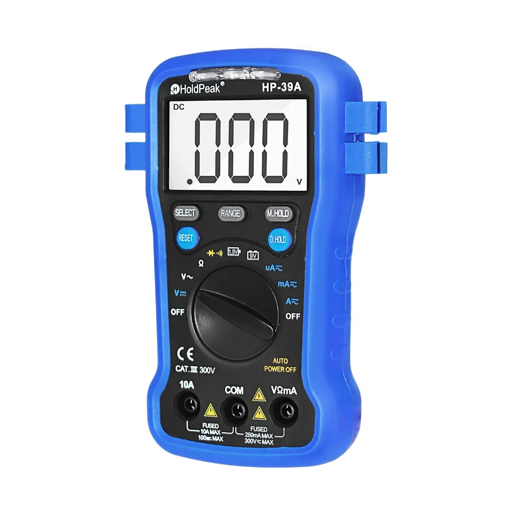 Handheld Digital Multimeter AC DC Ammeter Voltmeter Tester Meter Digital  Multimetro Ammeter Multitester,HoldPeak HP-39A