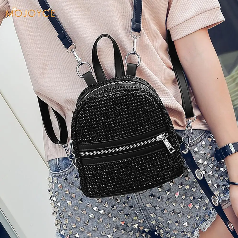 

Summer Female Backpack School Bags Small Package Straw Weaving Backpack Lovely Cute Mini Backpack Women Travel Bag Mochila