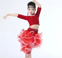 New Design 5 Color Children’s Professional Latin Dance Cha Cha/Rumba/Samba/Tango/Ballroom Dance Skirt Vestido De Baile Latino