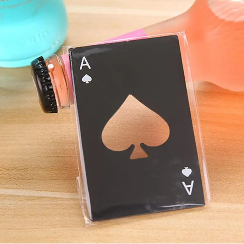 Spade A Poker Card открывалка для пивных бутылок креативная открывалка для бутылок из нержавеющей стали черные Серебряные вечерние аксессуары для бара Новинка