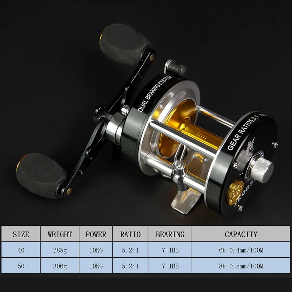 Online Doppel kreisel bremse 5,2 1Corrosion resistant lager angeln reel spinning metall Rechts Links Hand Bait Casting Angeln Reel