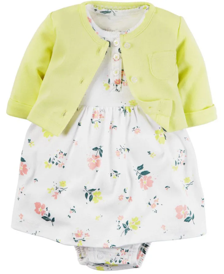 Г. Боди для маленьких девочек платье с цветочным рисунком+ кардиган с длинными рукавами, милые комплекты из 2 предметов новая детская одежда для девочек