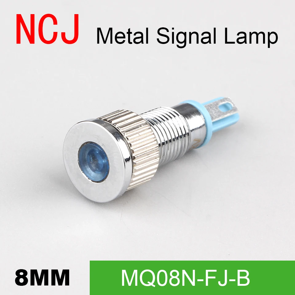 NCJ 8мм Индикатор светодиодный LED индикатор Сигнальная лампа Контрольная лампа Светодиодный индикатор Лодка Автомобиль Панель 3В 6В 12В 24В 110В 220В