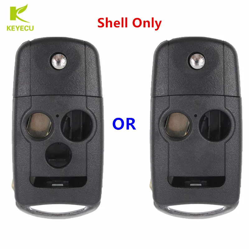 

KEYECU Replacement New Folding Remote Key Shell Case Fob 3/ 4 Button for Acura TL TSX MDX RDX ZDX , for Honda Accord 2008-2012