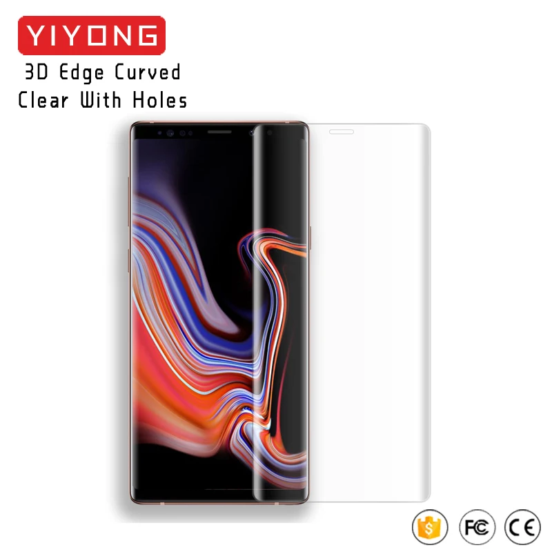 YIYONG 3D Edge изогнутое стекло для samsung Galaxy Note 9 8 Закаленное стекло-экран протектор для samsung S9 Plus S 9 Note9 стекло - Цвет: Clear With Holes