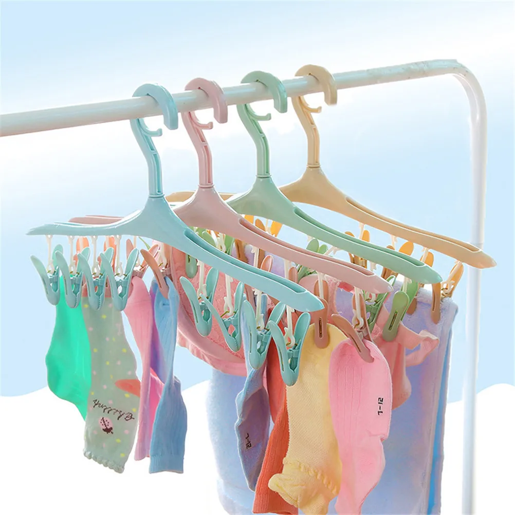 Многофункциональная пластиковая детская одежда для малышей, подвесная сушилка для одежды с 8 булавками, одежда для носков, нижнее белье, 4 цвета, 1 предмет