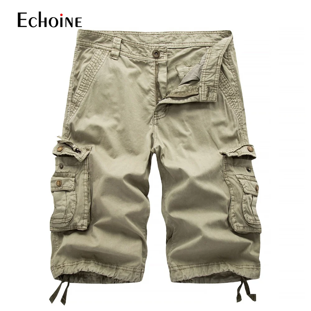 

Summer Men Shorts Cargo Cotton Pocket Loose Casual Plus Size Male 2019 Spring Short Pants Cargo Khaki Black Shorts Sweatpants