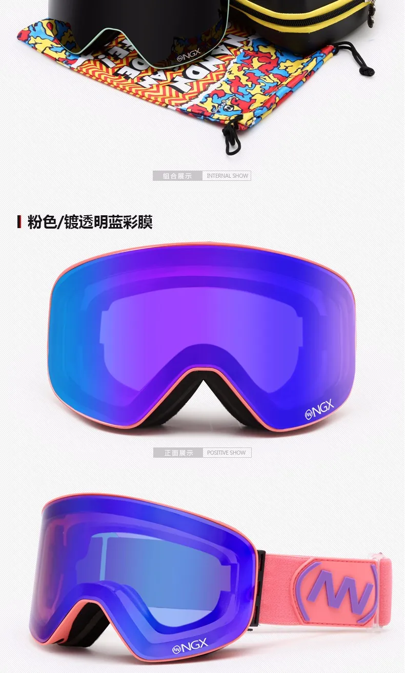 Esqui Duplo Lens UV400 Homens Óculos Pontos