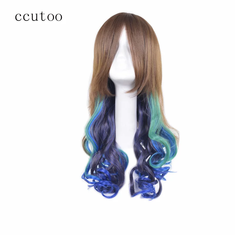 Ccutoo 3" волнистые длинные высокотемпературные синтетические волосы Косплей Полный парики женские вечерние парики - Цвет: T1B/613
