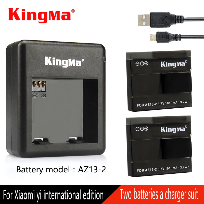 Оригинальный аккумулятор Kingma для xiaomi yi с зарядным устройством экшн камеры AZ13 2
