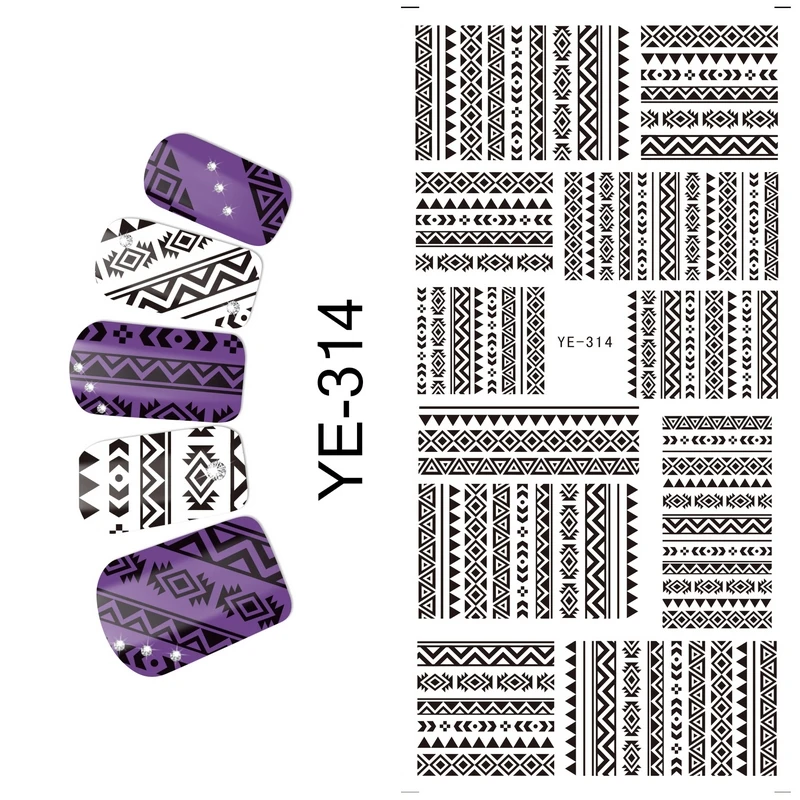

UPRETTEGO NAIL ART BEAUTY WATER DECAL SLIDER NAIL STICKER ICE CREAM POPSICLE UMBRELLA BOW TIE BLACK FRENCH SMILE YE309-314