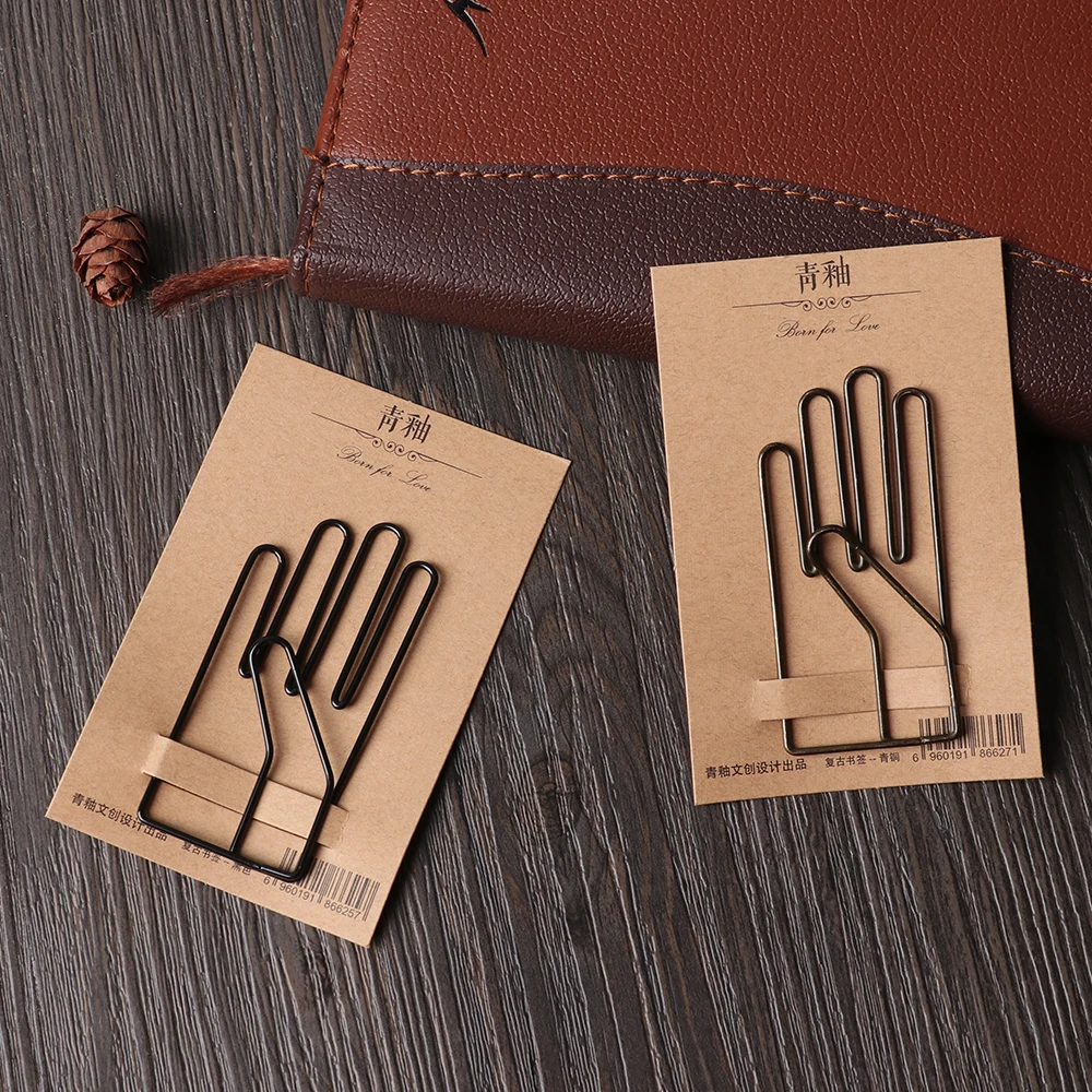 

1/5pcs Vintage Hand Shape Rose Gold Metal Clips Kawaii Gesture Bookmark Memo Clip Paper Clips School Supplies Stationery Gifts