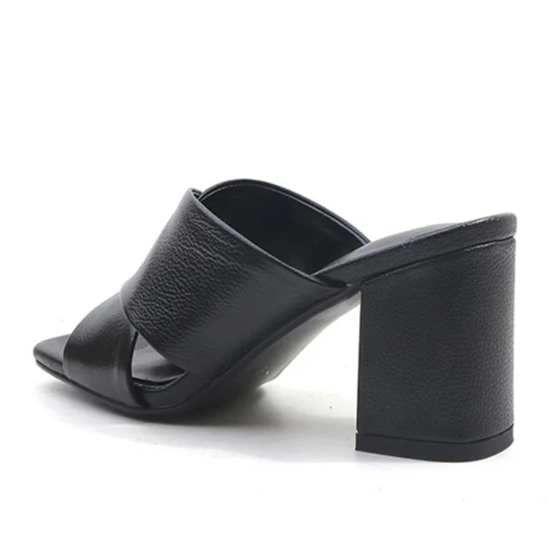 Abierta Beige Concisa Del Calzado Alto 33 Mujeres De Zapatos Cuero Real En Las 43 Tacón Verano Punta Deslizamiento amarillo Sandalias negro Kemekiss Gruesos Tamaño 41RHxnqZwP