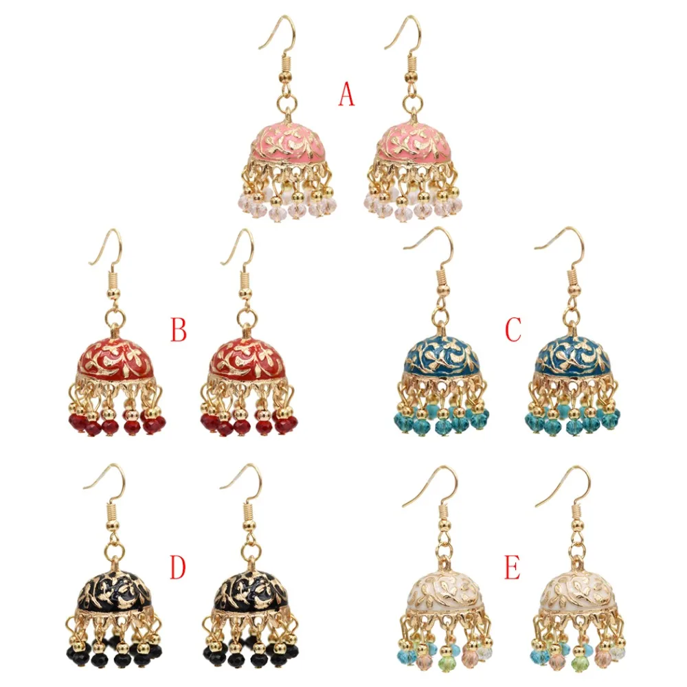 Gold Plated Jhumka Earrings | Sterling Silver | Studded with Stones