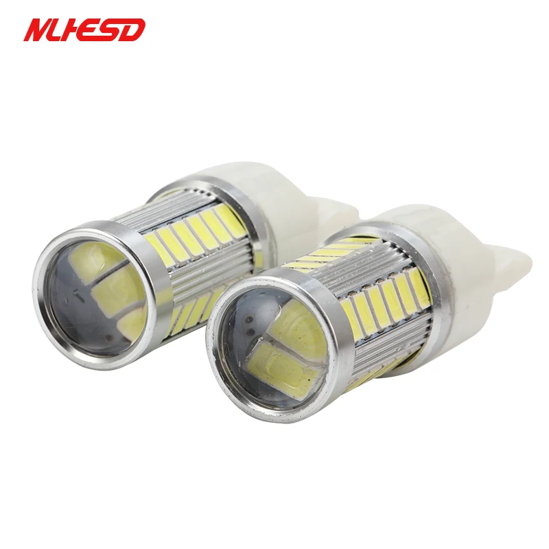 2 шт. запасной Янтарный фонарь T20 W21W 7443 7440 33 SMD 33SMD 5630 оранжевый желтый