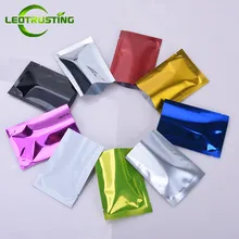 Leotrust, 300 шт, Открытый верх, цветная алюминиевая фольга, мешок для упаковки чая, лекарственных трав, термогерметичный вакуумный мешок, свадебный подарочный мешочек