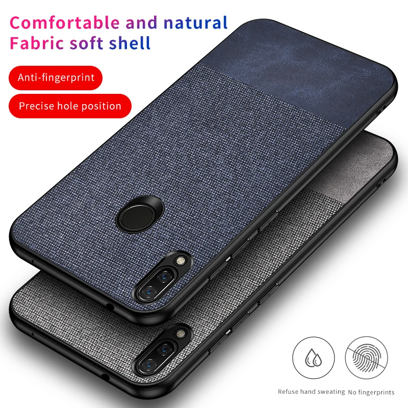 

For Xiaomi Mi 8 Lite 8Se A1 A2 Case Soft TPU edge+Cloth texture Skin Back Cover case for xiaomi mi mix 2S 3 Max 3 Pocophone F1