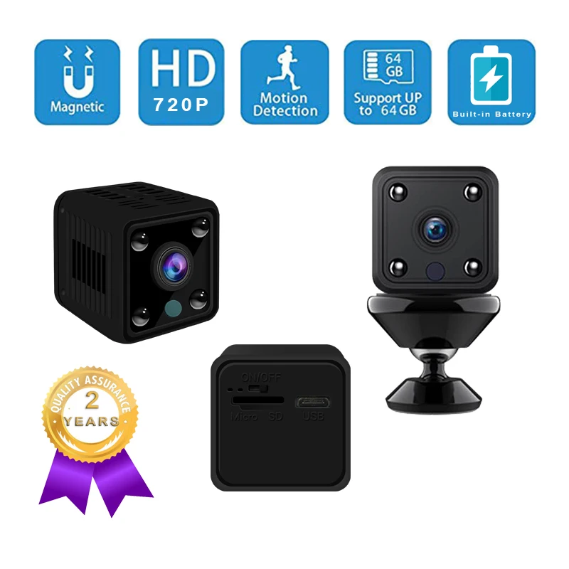 720 P Мини WI-FI IP Камера Supports3.6 мм объектив H.264 CMOS Инфракрасный 64G TF карты обнаружения