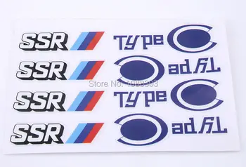 

Pack of 4PCS Motorcycle Tyre Wheel decals Car Sticker Decals for SSR Type C