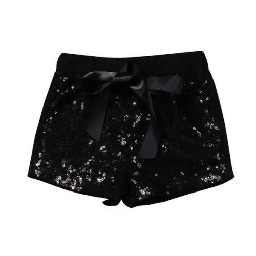 

Toddler Infant Baby Kids Children Girl Bowknot Sparkle Sequin Shorts Pants Summer Clothes Shorts Black Red Apricot 1-5T