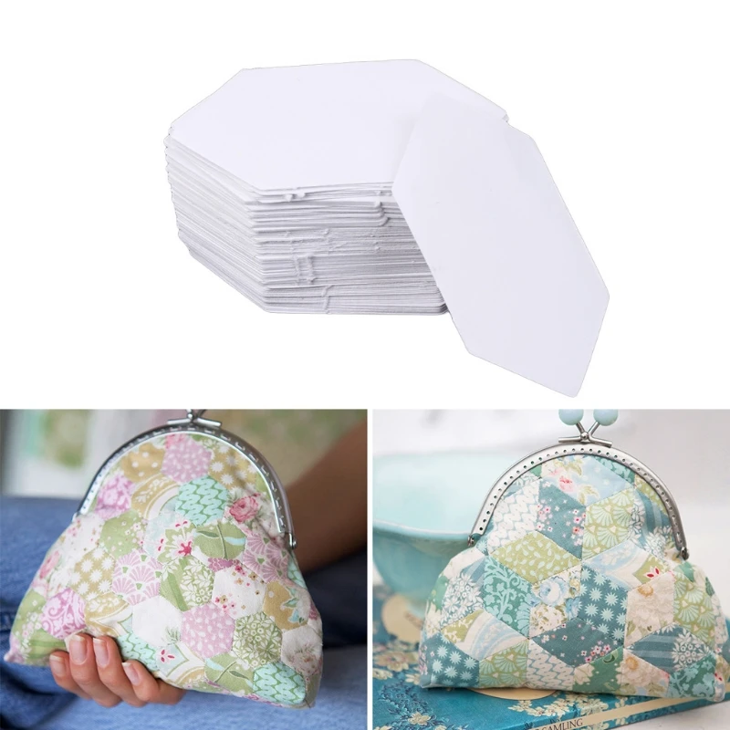 

100Pcs Stretched Hexagon Templates Paper Quilting Patchwork Sewing Craft DIY