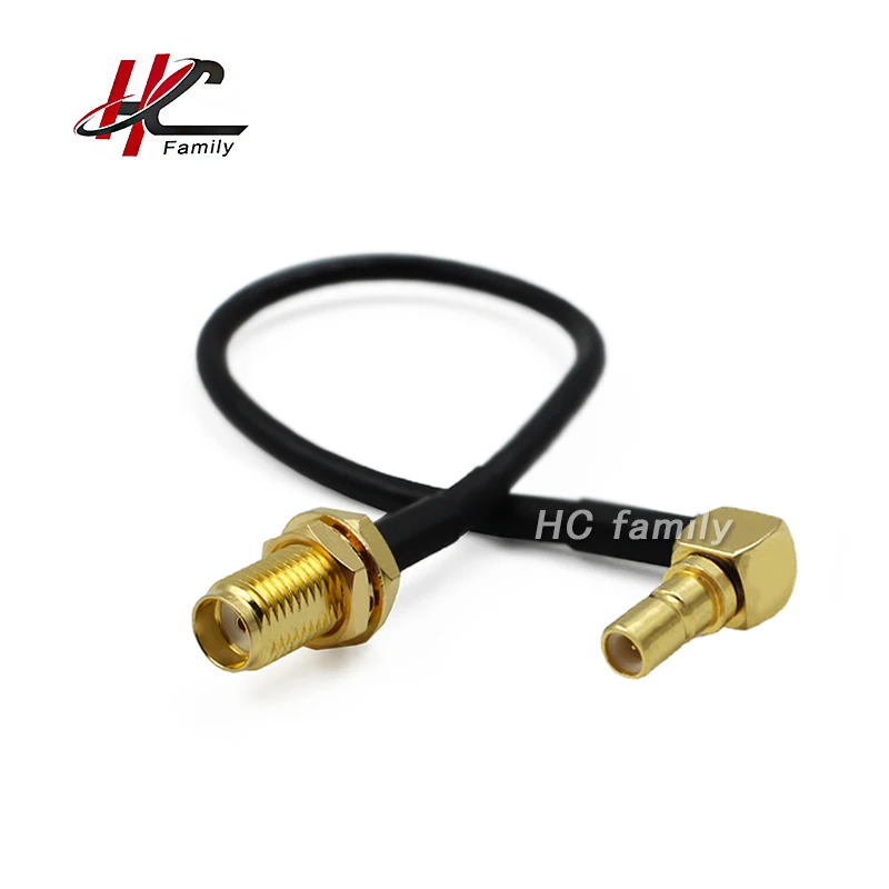 

15cm sma female jack to SSMB male Right angle plug RG174 Coaxial Cable Black