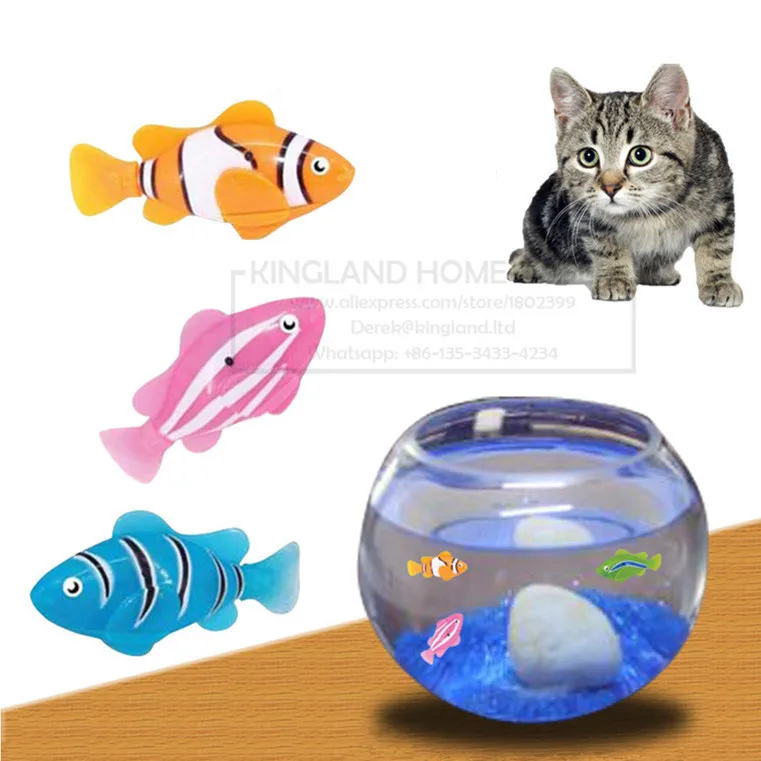2/3/4pcs Robofish Activated Battery Powered Toy fish Robotic Pet Cat