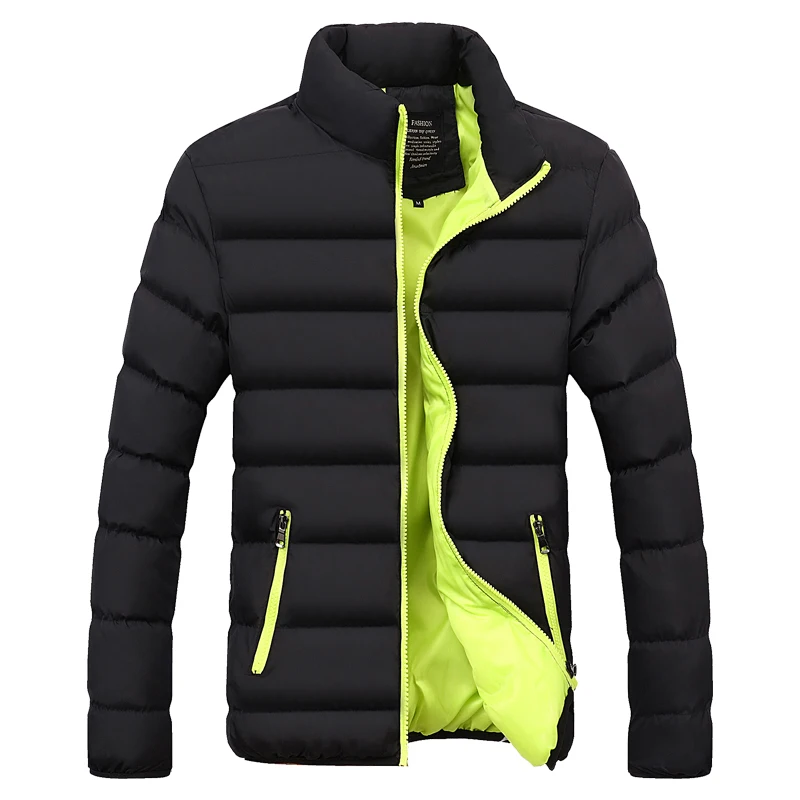 С бесплатным подарком мужские куртки парка верхняя одежда с хлопковой подкладкой пальто теплое зимнее плотное пальто парки повседневные пальто на молнии 1407 - Цвет: 5513Black-green