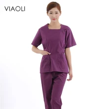 Женская одежда Спецодежда медицинская больницы скрабы медсестра форма стоматологическая клиника и Красота салон моды Дизайн Slim Fit