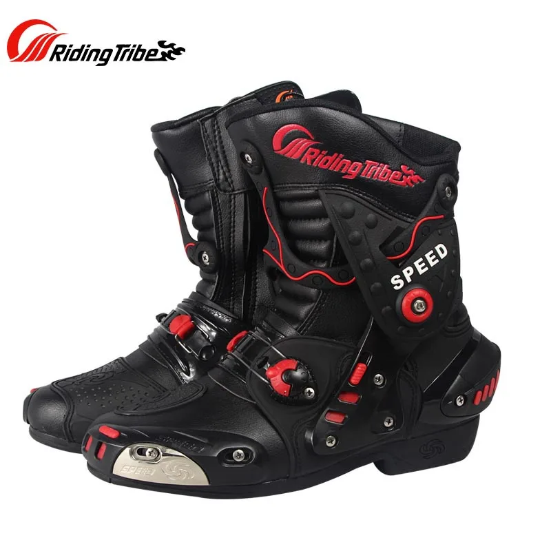 Riding Tribe мотоботы обувь Мотокросс Botas мото Motoqueiro Motocicleta Botte Botas Para Moto Racing Для мужчин, обувь для верховой езды - Цвет: Черный