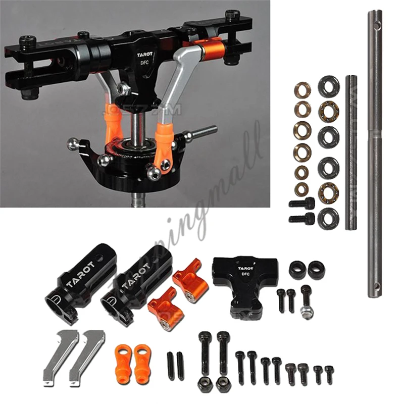 TAROT 450 DFC Main Rotor Head Set Black TL48025-01 Silver TL48025-02 Orange TL48025-03 YLBZ B tarot 450 dfc parts main rotor head black tl45162b tl45162 b tarot 450 rc helicopter spare parts freetrack shipping