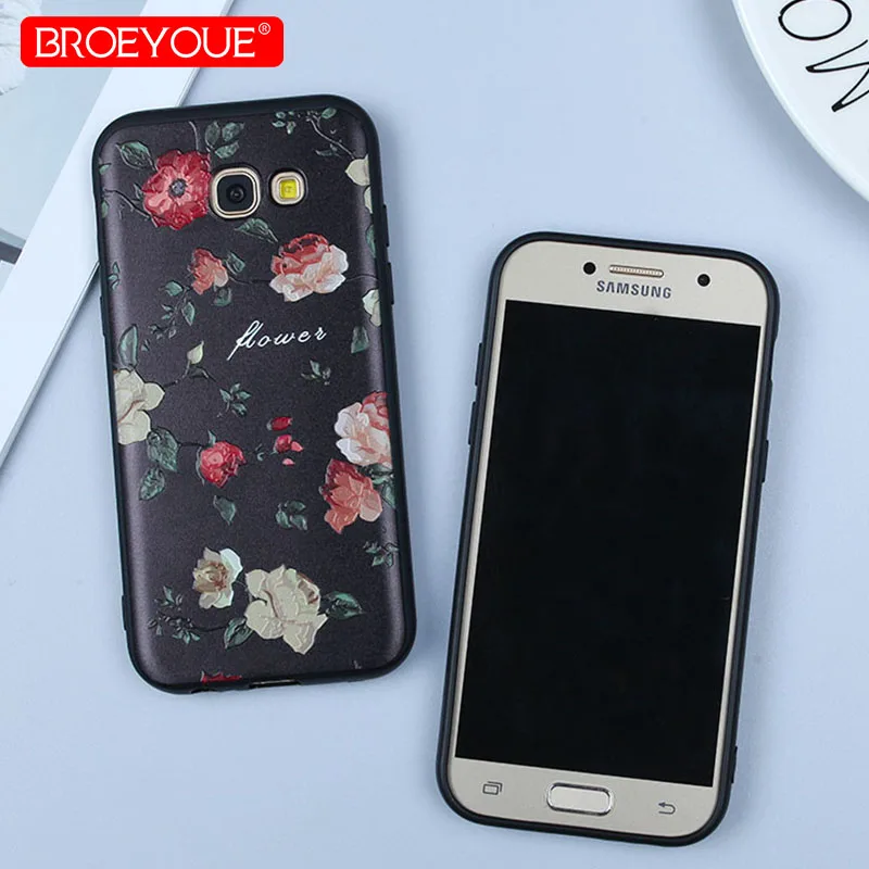 

BROEYOUE Retro Rose Phone Case For Samsung Galaxy S8 S9 Plus Cover Luxury Soft Silicone Case For Samsung Note 8 S7 Edge S8 S9