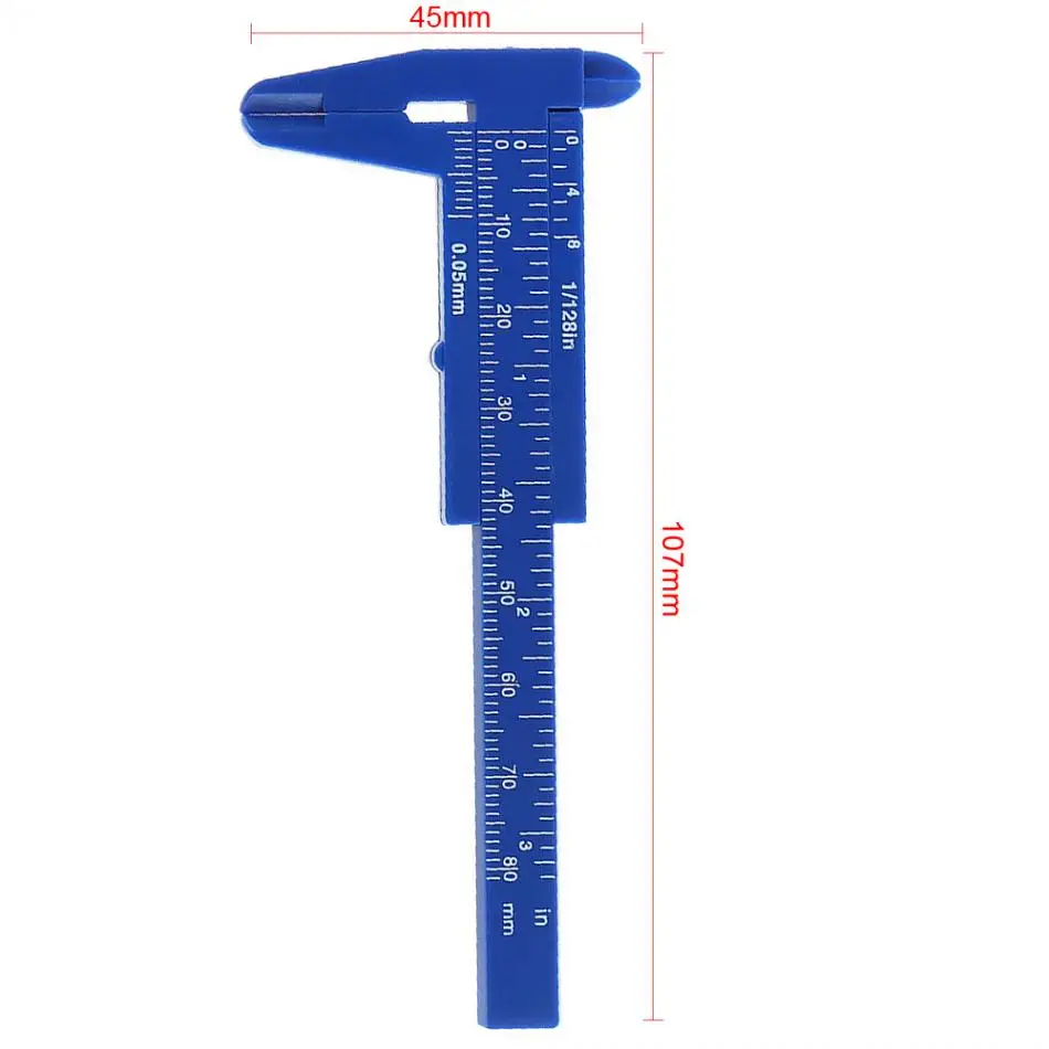 0-80 мм двойной Масштаб Синий Пластиковый штангенциркуль с синим мини-измерительным инструментом для студентов/античное измерение