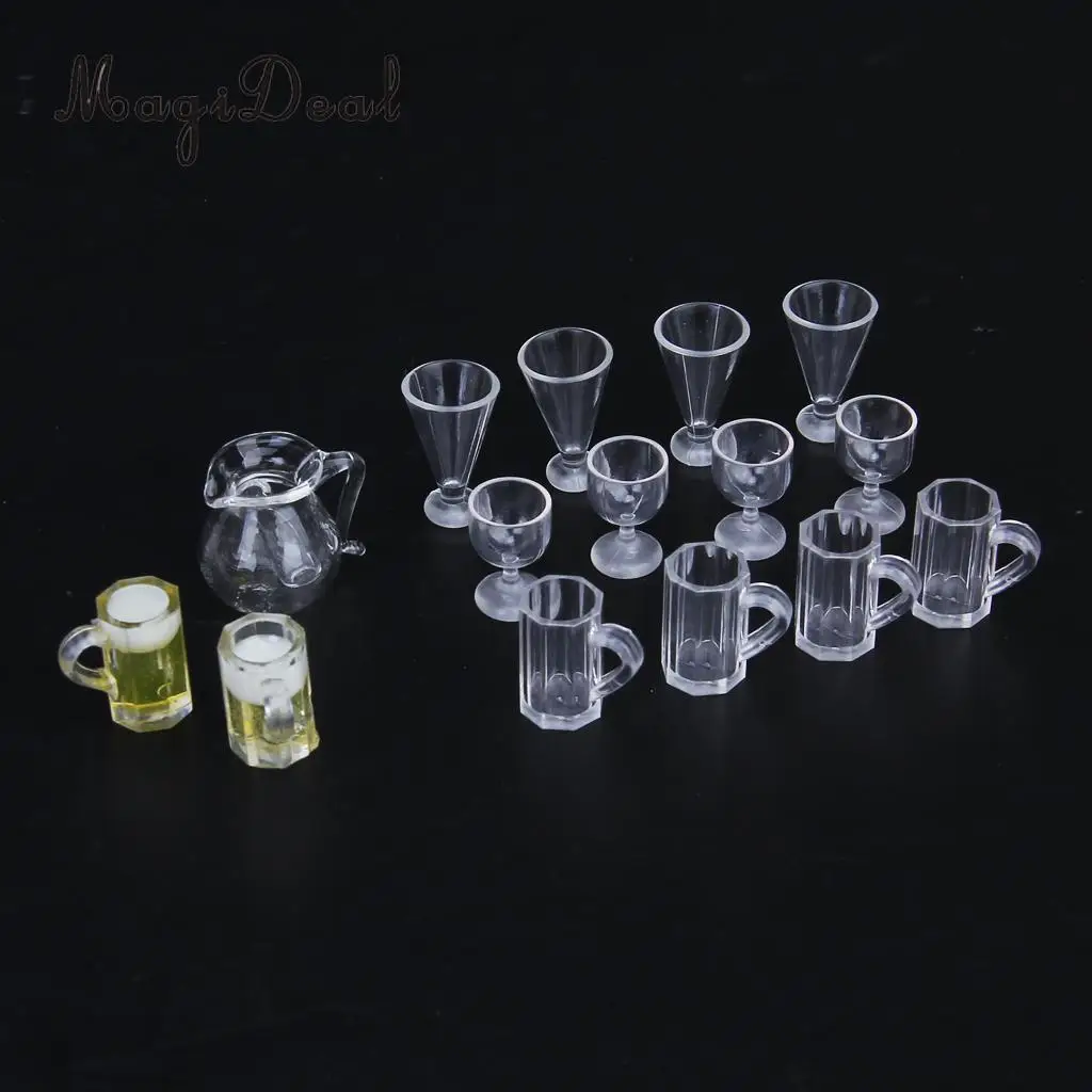 MagiDeal 4Pcs/Set Dollhouse Miniature Kitchen Dinner Wine Goblet Cup for 1/12 Scale Dolls House Pretend Play Children Toys