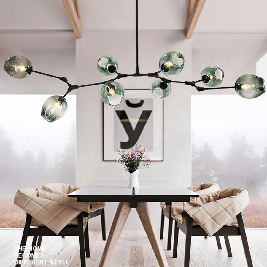 

Nordic Designer Molecular Glass Pendant light suspension lamp bar dining room Molecule branch Lighting