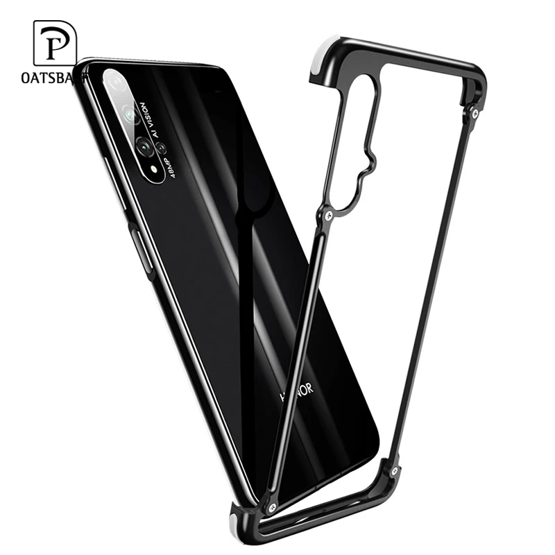

OATSBASF luxury Airbag Metal Case For huawei Honor 20 case Personality Shell for Huawei Honor 20pro case Slim Metal Bumper cover