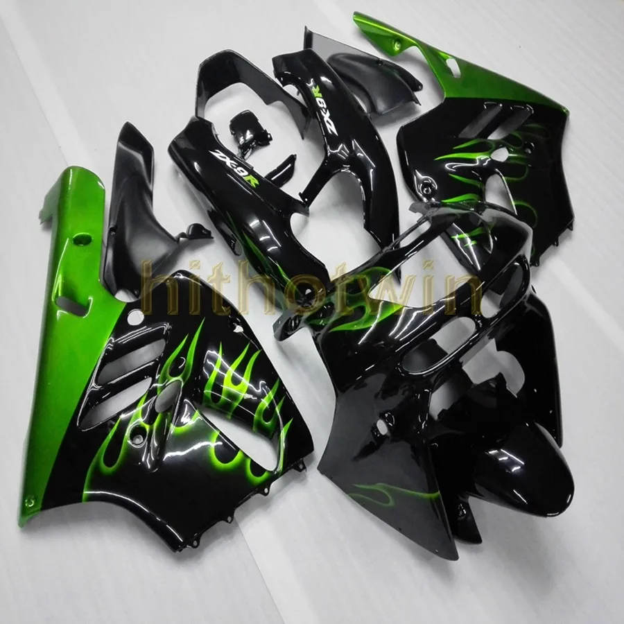 Пользовательские мотоцикла хомут для Kawasaki ZX-9R 1994 1995 1996 1997 ZX9R 94-97+ болты+ красное серебро ABS Обтекатели - Цвет: P