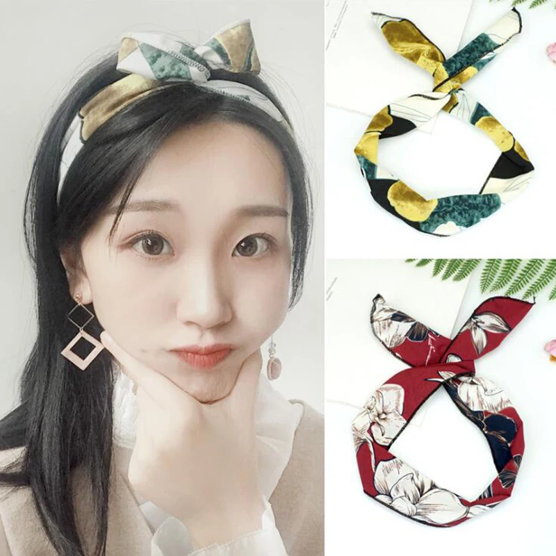 

JIANWEILI Hair Accessories Women Headbands Fashion Women Girls butterfly Scrunchie Soft Elastic Bandanas Hair Bands Cross Knot